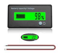 VooGenzek Battery Capacity Voltmeter Meter Monitor, Lead-acid Lithium Li-ion Battery Capacity Meter Voltage Tester, LCD Display DC 12V 24V 36V 48V Battery Meter, Green Light