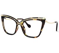 Voogueme Cat Eye Tortoise Blue Light Glasses for Women, Anti Eyestrain Eyewear Janina OX006465-03