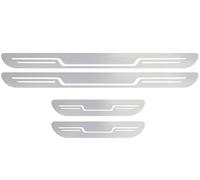 VOOIV 4Pcs Car Door Sill Protecto for Jeep Patriot/Renegade/Wagoneer/Wrangler/Cherokee/Grand Commander/Liberty, Stainless Steel Kick Plates Guard Cover Welcome Pedal Scuff Guard Strips Accessories