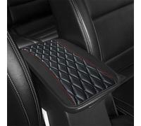 VOOIV Car Armrest Pad for Audi Q2 Q3 Q3 Sportback / Q5 SQ5 / Q5 SQ5 Sportback / Q7 SQ7 / Q8 SQ8, Leather Waterproof Center Console Arm Rest Mat Protective Pad Car Interior Accessories,D Black