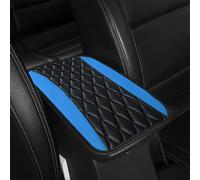 VOOIV Car Armrest Pad for Audi Q8 SQ8 e-tron / Q8 SQ8 Sportback e-tron, Leather Waterproof Center Console Arm Rest Mat Protective Pad Car Interior Accessories,F Blue