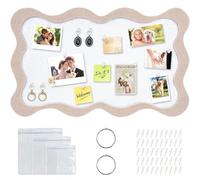 Vookkp 2Pack 40x24cm Bulletin Board Felt Notice Pin Board Self-Adhesive Vision Board Photo Display Board with 50Pcs Push Pins for Home Office Wall Room Decor(Light Camel)