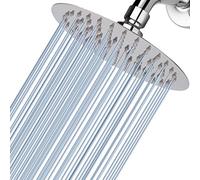 Voolan 6” Small High Pressure Shower Head, 304 Stainless Steel Round Rain Shower Heads - Comfortable Shower Experience Even at Low Water Flow, Chrome