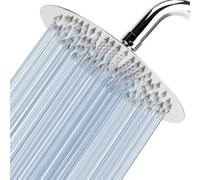 Voolan 8” High Pressure Rain Shower Head, 304 Stainless Steel Round Rainfall Shower Heads, Comfortable Shower Experience Even at Low Water Flow, Chrome