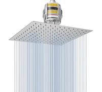 Voolan Rain Shower Head and 15 Stage Shower Filter Combo, High Pressure Rainfall Shower Heads Made of Stainless Steel, Water Softener Filtered Cartridge for Hard Water(10'',Square)