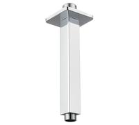 Voolan Shower Arm with Flange, Ceiling Mounted Square Fixed Shower Pipe, Bathroom Straight Rain Shower Replacement Arm, Universal Connection 1/2 NPT (6 Inch, Chrome)