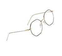 Voolga Classic Style Retro Blue Light Glasses, Computer Glasses For Women Men, Trending Fake glasses for Anti Headache and Eyestrain, Unisex for Women and Men (Black Gold)