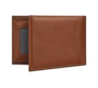 Voolup Top Grain Leather Wallet for Men | RFID Blocking Slim Bifold, 12 Card Slots, 2 ID Windows | Premium Leather, Durable & Ideal Gift for Father’s Day, Birthdays & Anniversaries, Brown, Classic