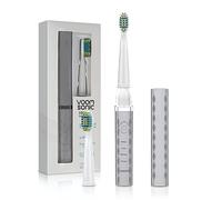 Voom Sonic Pro 3 Rechargeable Electric Toothbrush With Soft Dupont Nylon Bristles Dentist Recommended Portable Oral Care 2-Minute Timer 3 Adjustable Speeds Light Weight Design - Silver