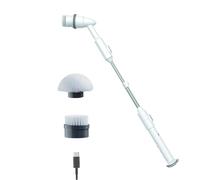 VOOM Turbo Scrubber - Cordless Power Spin Scrubber Cleaning Brush - Extra Long Adjustable Length - Multiple Brush Heads - Indoor & Outdoor Use Rechargeable - Powerful Rotation - Lightweight & Compact