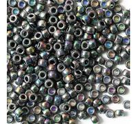 VOOMOLOVE 1000 PCS Black/AB 6x9mm Pony Beads for Bracelets, Hair Braids, and Crafts - Plastic Hair Beads (Black/AB-1000)
