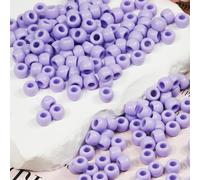 VOOMOLOVE 1000 PCS Light Purple Pony Beads, Bracelet Beads, Beads for Hair Braids, Beads for Crafts, Plastic Beads, Hair Beads for Braids 6x9mm （Light Purple