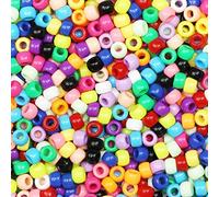 VOOMOLOVE 1000 PCS Multicolor Mix 6x9mm Pony Beads, Crafts Plastic Beads