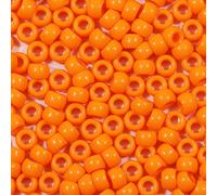 VOOMOLOVE 1000 PCS Orange 6x9mm Pony Beads for Bracelets, Hair Braids, and Crafts - Plastic Hair Beads (Orange)