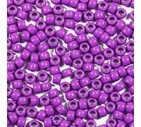 VOOMOLOVE 1000 PCS Purple 6x9mm Pony Beads - Bracelet & Hair Braids Beads for Crafts