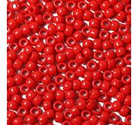VOOMOLOVE 1000 PCS Red 6x9mm Pony Beads for Bracelets, Hair Braids, and Crafts - Plastic Hair Beads (Red)