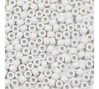 VOOMOLOVE 1000 PCS White Pony Beads for Bracelets, Hair Braids, and Crafts - Plastic Hair Beads 6x9mm