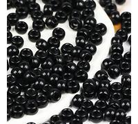 VOOMOLOVE 1000PCS Black Pony Beads - Bracelet & Hair Braids Beads for Crafts - 6x9mm
