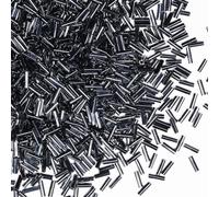 VOOMOLOVE 2420pcs/80g Black Pearl Glass Bugle Seed Beads, 2mm x 6mm, Cylindrical, for Jewelry Making