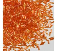 VOOMOLOVE 2420pcs/80g Tube Beads Glass Bugle Seed Beads Length 6mm for Jewelry Making (Orange)