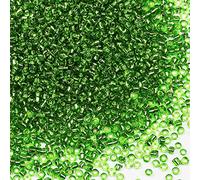 VOOMOLOVE Bulk Seed Beads 110 Grams About 3500pcs, 3mm 8/0 Lawn Green Glass Round Craft Beads for Making Jewelry
