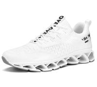 Vooncosir Men's Fashion Sneakers Breathable Mesh Running Shoes Blade Non Slip Soft Sole Casual Athletic Walking Shoes, Z73 White, 9 UK