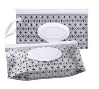 VOONGOR Baby Wipe Dispenser, 2 Pack Reusable Baby Wipe Container, Portable Refillable Baby Wipe Holder Wipes Pouch for Travel & Home Use