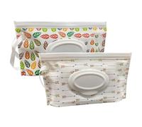 VOONGOR Baby Wipes Dispenser, 2 Pack Reusable Travel Wipes Case, Portable Refillable Baby Wipe Holder Wipes Container for Travel & Home Use