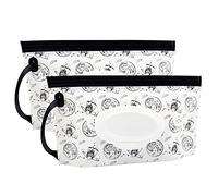 VOONGOR Portable Refillable Wet Wipes Bag, Reusable Travel Wipes Holder and Case, Lightweight, Flushable, Container for Baby (Moon Girl)