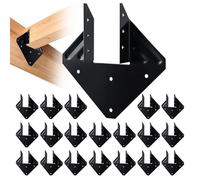 VOONKE Rafter Tie, Black, 20 Count, Galvanized Steel, Rafter Mount, Fits 2x4, 2x6 Truss to Rafter Connectors