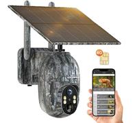 VOOPEAK Cellular Trail Camera, 2.5K Trail Cameras with Color Night Vision, Built-in SIM Card Live Streaming Pan 355° Tilt 90° Game Camera Solar Powered Motion Activated No WiFi Needed