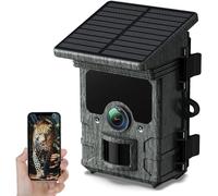 VOOPEAK Solar Trail Camera 4K 30fps - WiFi Bluetooth 46MP Game Camera - 120 Degree Detection Angle Motion Sensor Night Vision IP66 Waterproof for Wildlife Monitoring