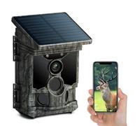 VOOPEAK Trail Camera Solar Powered 46MP 4K 30FPS, WiFi Bluetooth Game Camera with 120°Wide-Angle Motion Activated with Night Vision 0.1s Trigger Time IP66 Waterproof for Wildlife Monitoring Security