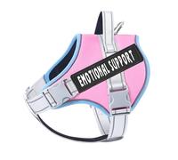 voopet Emotional Support Dog Harness, Professional Service Dog Vest, Reflective, Breathable, Adjustable, No Pull/Choke, ESA Essential, Medium, Pink