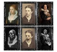 Voopurbic 3 Pack Halloween 3D Changing Face Moving Picture Frames, Horror Portrait Decorations For Halloween Creepy Haunted Wall Decor, Horror Party Supply