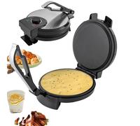 VoOqo 10Inch Roti Maker, 1500W Electric Chapati Maker Flat Bread Naan Tortilla Fulka Roti Press Machine Non Stick Coating 200-260°C Temperature Adjustable, Make Indian Style Chapati, Tortilla, Roti
