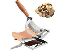 VoOqo Slicer Chinese Medicine Beef Jerky Cutter,0-0.5” Adjustable Thickness,Efficient Precise Stainless Steel Wooden Base Herb Root Cutting Machine for Ginseng Antler