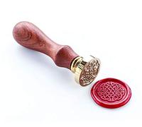 VOOSEYHOME Wax Seal Stamp Red Endless Chinese Knot Stamp Rosewood Handle Decoration on Packaging Invitations Envelopes Letter Seals Card Book for Birthday