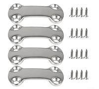 Vootnifig 4 Piece Marine Grade 316 Stainless Steel Pad Eye Plate Deck Loops Tie Down For Boats Sailing Yacht Cargo Securing