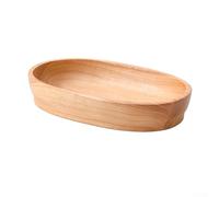 Vootnifig Boat Shaped Wooden Serving Bowl, Oval Rubber Wood Tray for Dinner Plates Snacks Sushi, Handcrafted Natural Brown Kitchen Organizer(E)