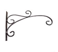 Vootnifig Chic Metal Flower Pot Holder Wall-Mounted Hanging Balcony Plant Stand Garden Decor Hook for Outdoor Indoor Space-Saving 23*15cm(Black)