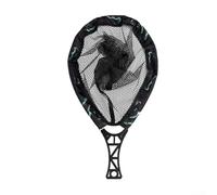 Vootnifig Glue Coated Mesh Fly Fishing Net, Foldable Hand Landing Net with ABS Grip, for Stream River Trout Fishing, Lightweight Black(large)