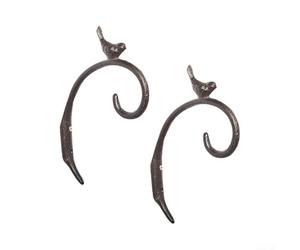 Vootnifig Sturdy Iron Garden Wall Hook for Plants Black | Charming bird silhouette, cast iron build, holds lanterns, 2-pack value, rustic garden decor