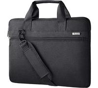 Voova Laptop Bag 15.6 Inch, Waterproof Case with Shoulder Strap, Black | Waterproof Oxford case with soft lining, thick foam, storage pockets, adjustable strap and handle for 14-15.6 inch laptops.