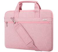 Voova Laptop Bag 15.6 Inch, Waterproof Case with Shoulder Strap, Pink Dust | Waterproof Oxford case with soft lining, thick foam, storage pockets, adjustable strap and handle for 14-15.6 inch laptops.