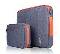 Voova Laptop Sleeve Case 13 13.3 14 Inch with Detachable Accessories Pouch, 2 in 1 Waterproof Computer Bag Cover for MacBook Air 13 M1/M2/M3/M4 2020-2025, MacBook Pro 13/14, Dark Grey