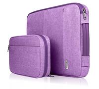 Voova Laptop Sleeve Case 15 15.6 16 Inch with Detachable Accessories Pouch, 2 in 1 Waterproof Computer Bag Cover for MacBook Air 15 M4, MacBook Pro 15/16, 15.6” HP Dell Lenovo Asus, Lavender