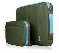 Voova Laptop Sleeve Case 15 15.6 16 Inch with Detachable Accessories Pouch, 2 in 1 Waterproof Computer Bag Cover for MacBook Air 15 M4, MacBook Pro 15/16, 15.6” HP Dell Lenovo Asus, Army Green
