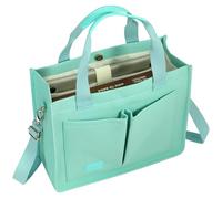 Voova Large Canvas Tote Bag for Women, Ladies Work Bags with 13-14” Laptop Compartment & Shoulder Strap, Shoulder Bag Handbag Totes for School Work Travel, Green