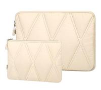 Voova Puffy Laptop Sleeve Carry Case 14-15 Inch Compatible with MacBook Air 15 M2/M3/M4, MacBook Pro 14/15, hp chromebook 14, Computer Cover Bag with Accessories Pouch，Apricot